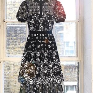 Self Portrait Black and White Floral Dress